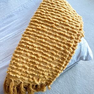 Artisan NY Textured Mustard Yellow Throw Blanket